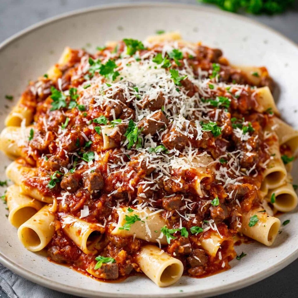 Paccheri with Quick Sausage Ragu Recipe Easy Dinner Idea